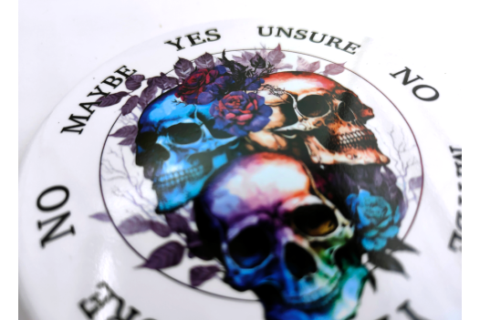 Skull &amp; Roses Ceramic Pendulum Board