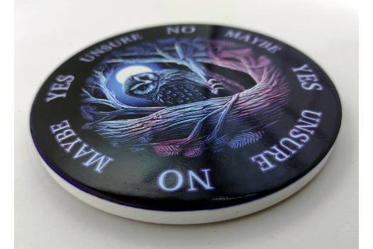 Eerie Owl Ceramic Pendulum Board